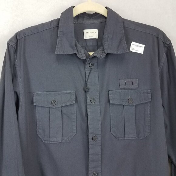 NEW Selected Homme Nordstrom Men's 15.75 Slim Fit Button-Down Long Sleeve Shirt - Picture 3 of 13